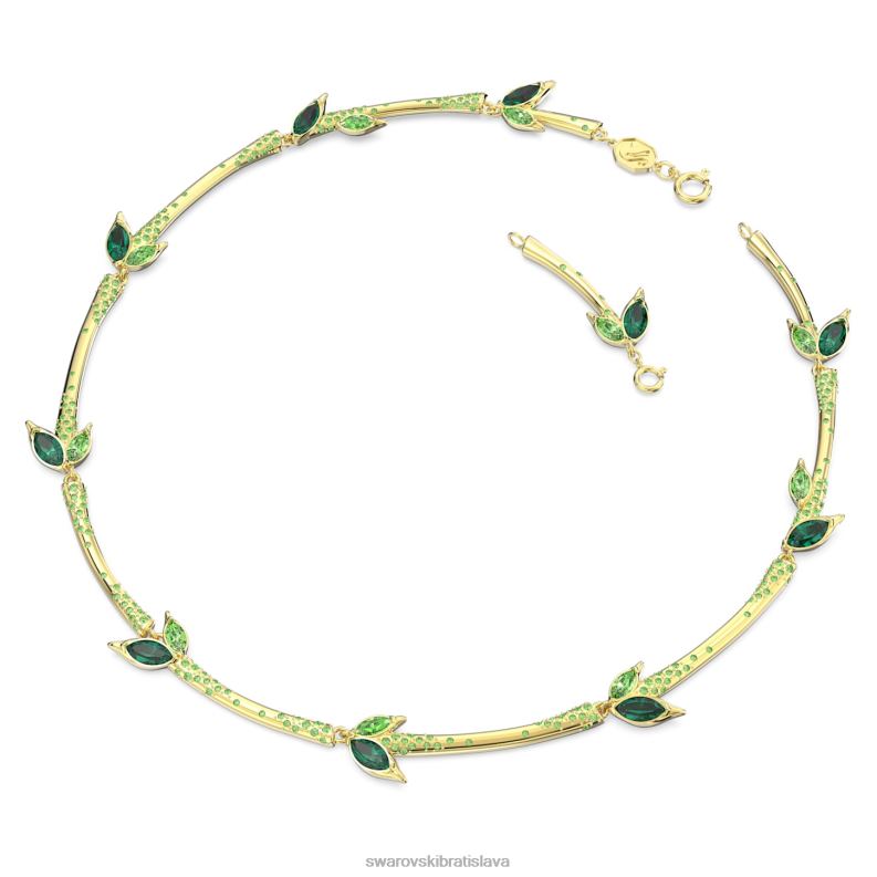 delliový náhrdelník bambus, zelený, pozlátený B8ZNT142 Swarovski šperky
