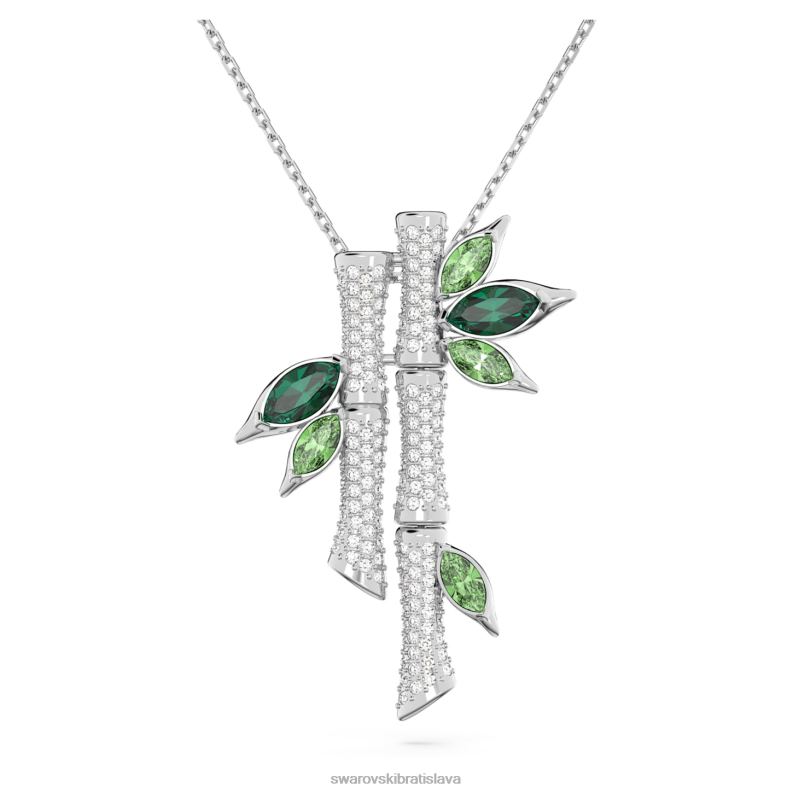 delliový náhrdelník bambus, zelený, rhodiovaný B8ZNT139 Swarovski šperky