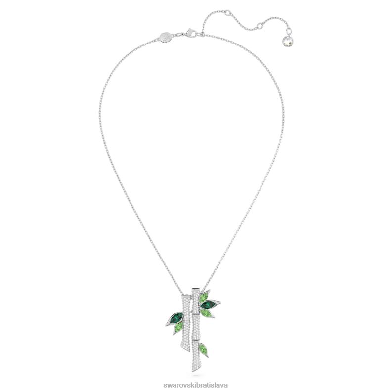 delliový náhrdelník bambus, zelený, rhodiovaný B8ZNT139 Swarovski šperky