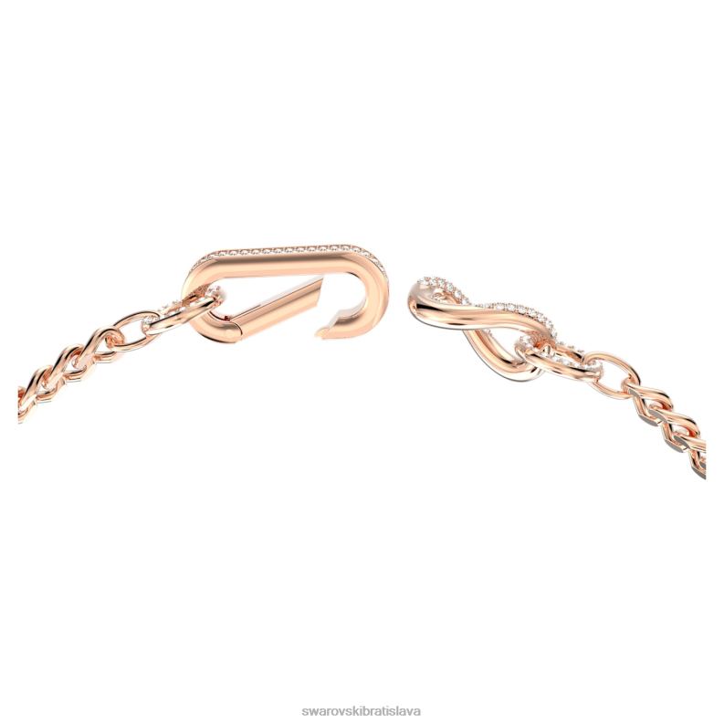 dextera náhrdelník dlažba, zmiešané články, biela, pozlátená ružovým zlatom B8ZNT36 Swarovski šperky