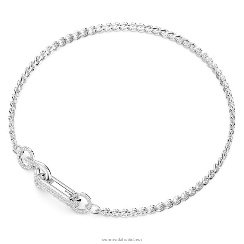 dextera náhrdelník dlažba, zmiešané články, biela, rhodiovaná B8ZNT33 Swarovski šperky