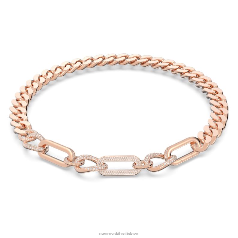 dextera náhrdelník statement, zmiešané odkazy, biele, pozlátené ružovým zlatom B8ZNT44 Swarovski šperky