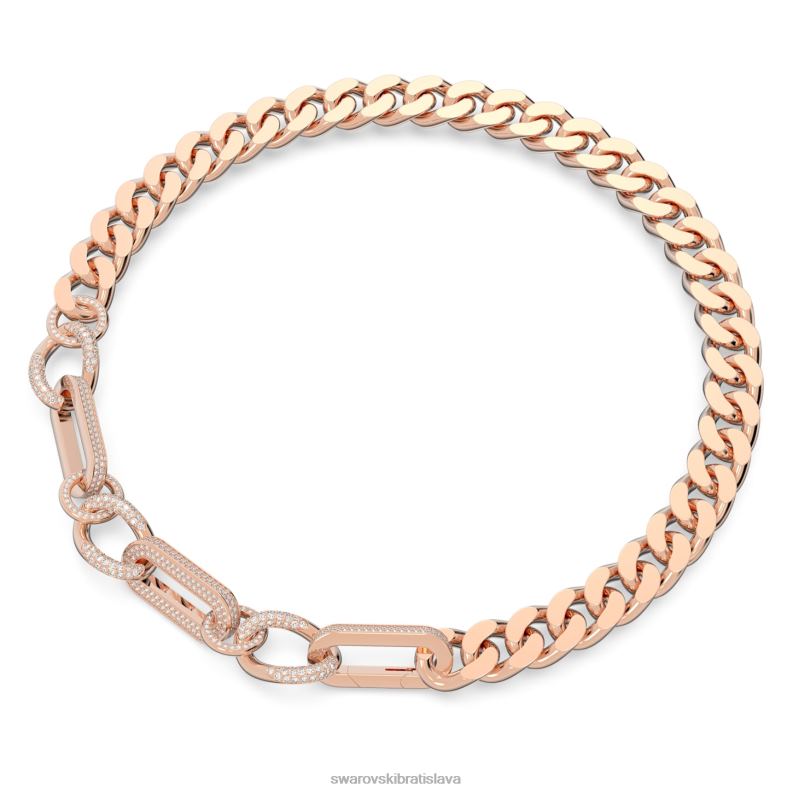 dextera náhrdelník statement, zmiešané odkazy, biele, pozlátené ružovým zlatom B8ZNT44 Swarovski šperky