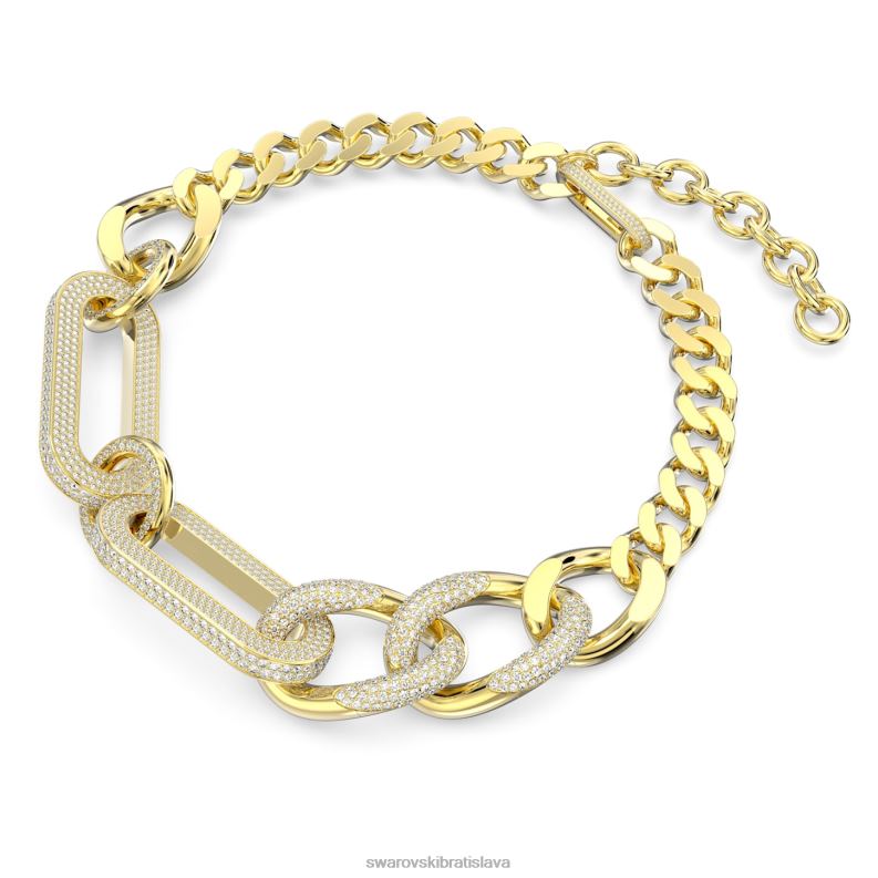 dextera náhrdelník vyhlásenie, zmiešané odkazy, biele, pozlátené B8ZNT11 Swarovski šperky
