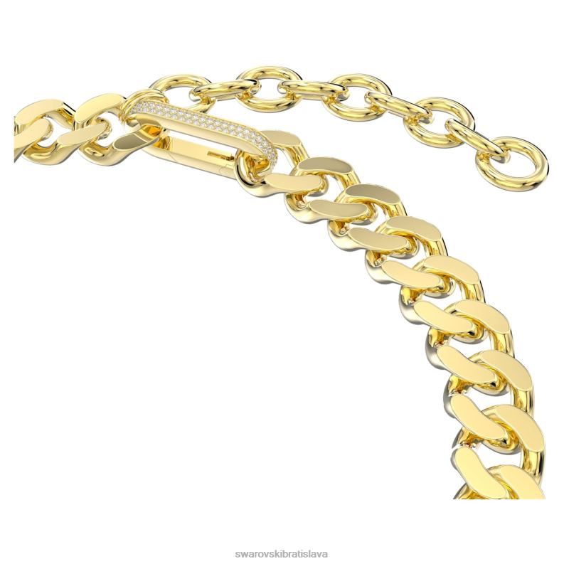dextera náhrdelník vyhlásenie, zmiešané odkazy, biele, pozlátené B8ZNT11 Swarovski šperky