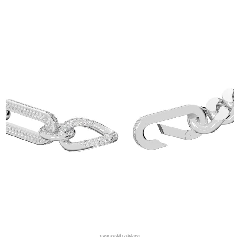 dextera náhrdelník vyhlásenie, zmiešané odkazy, biele, rhodiované B8ZNT37 Swarovski šperky