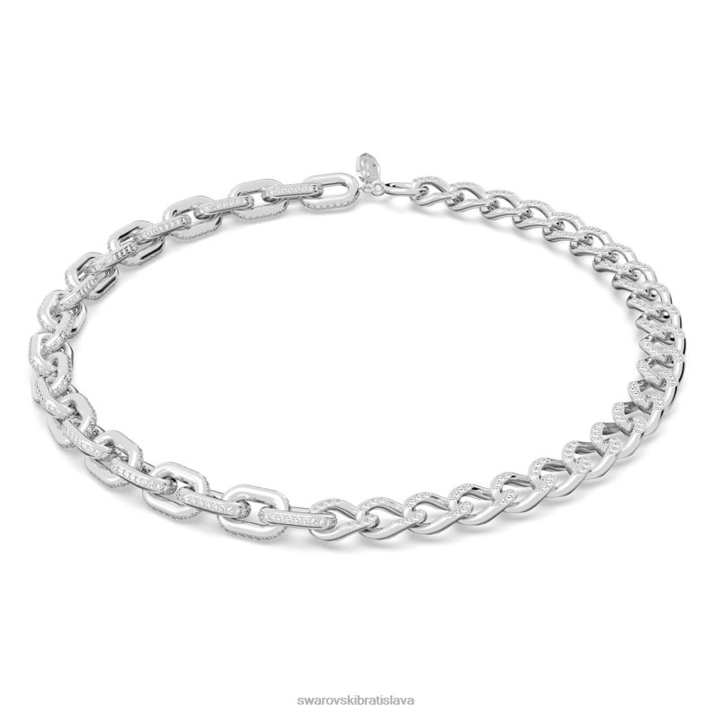 dextera náhrdelník zmiešané články, biele, rhodiované B8ZNT64 Swarovski šperky
