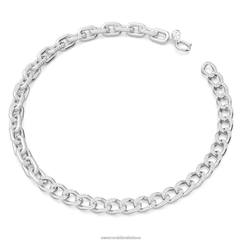 dextera náhrdelník zmiešané články, biele, rhodiované B8ZNT64 Swarovski šperky