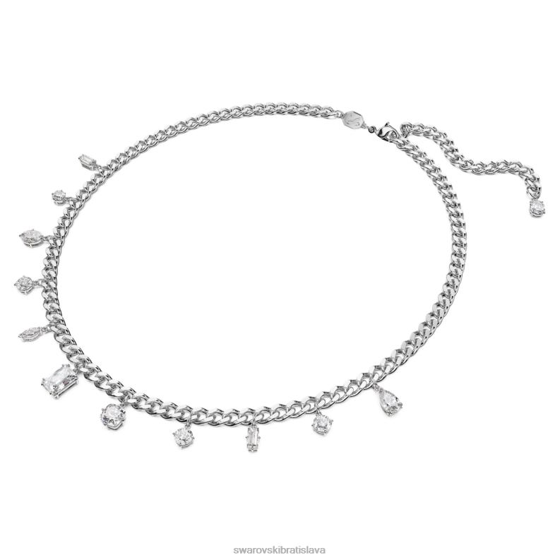 dextera náhrdelník zmiešané rezy, biele, rhodiované B8ZNT107 Swarovski šperky