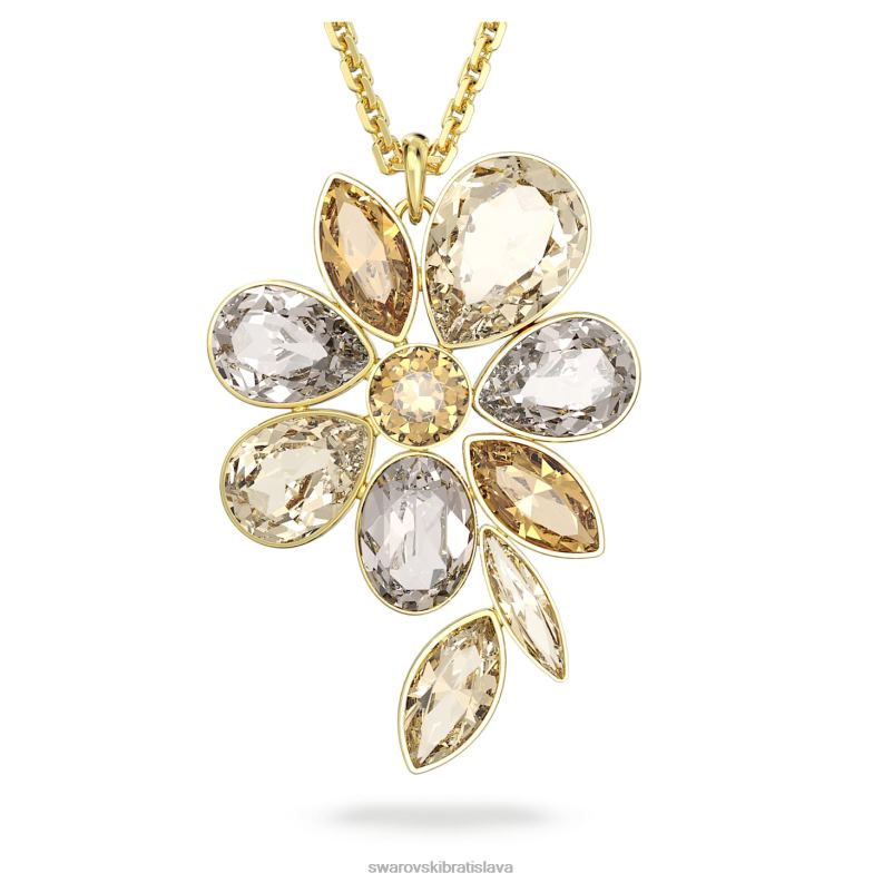 elegantný náhrdelník z Afriky kvet, viacfarebný, pozlátený B8ZNT126 Swarovski šperky