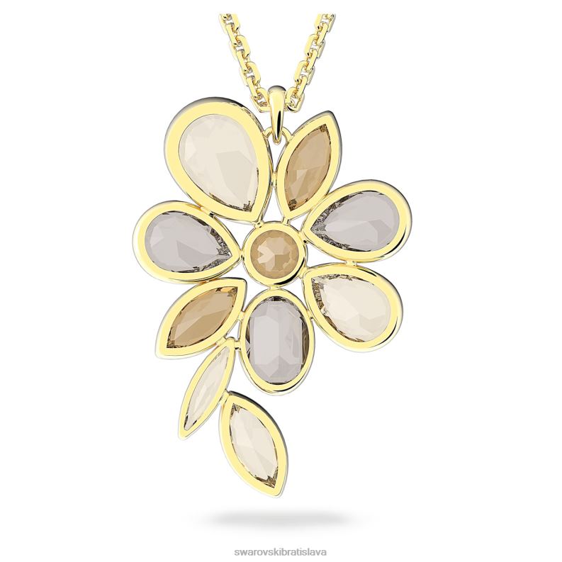 elegantný náhrdelník z Afriky kvet, viacfarebný, pozlátený B8ZNT126 Swarovski šperky