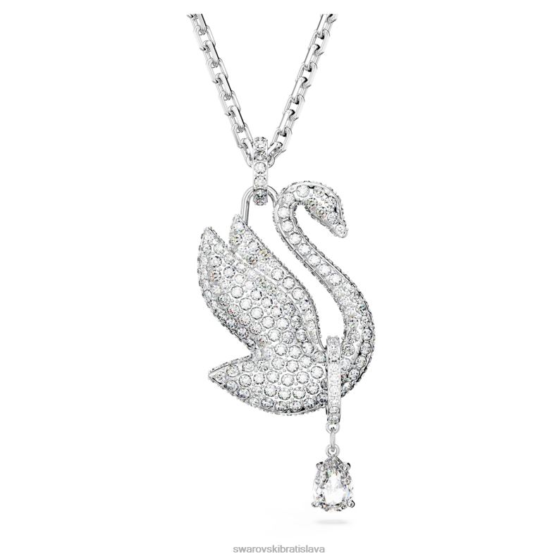 ikonický labutí náhrdelník labuť, biela, rhodiovaná B8ZNT269 Swarovski šperky