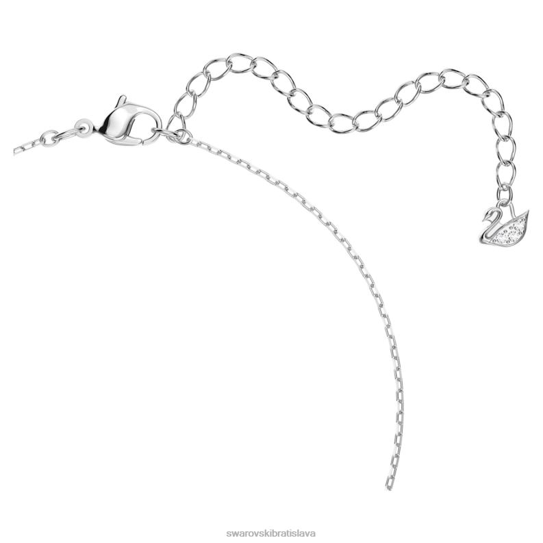 kamenný náhrdelník dlažba, prepletené kruhy, modrá, rhodiované B8ZNT136 Swarovski šperky