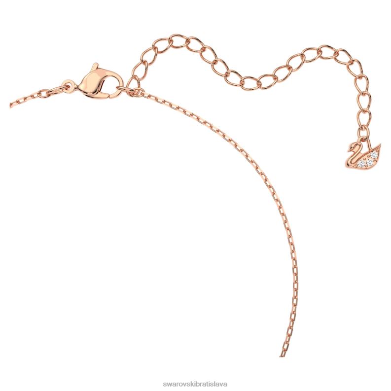 kamenný náhrdelník prepletené kruhy, ružové, pozlátené ružovým zlatom B8ZNT35 Swarovski šperky