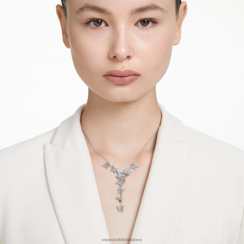 lilia y náhrdelník motýľ, modrá, rhodiovaná B8ZNT26 Swarovski šperky