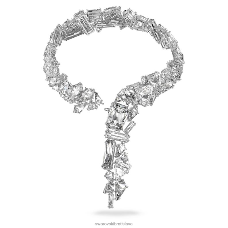 mesmera y náhrdelník nadrozmerné kryštály, biele, rhodiované B8ZNT150 Swarovski šperky