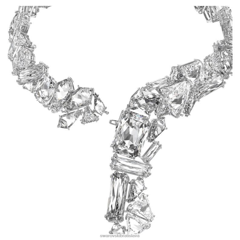 mesmera y náhrdelník nadrozmerné kryštály, biele, rhodiované B8ZNT150 Swarovski šperky