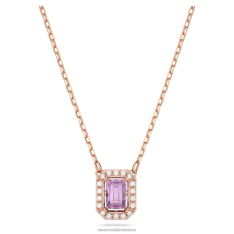 millenia náhrdelník osemhranného strihu fialová, pozlátená ružovým zlatom B8ZNT71 Swarovski šperky