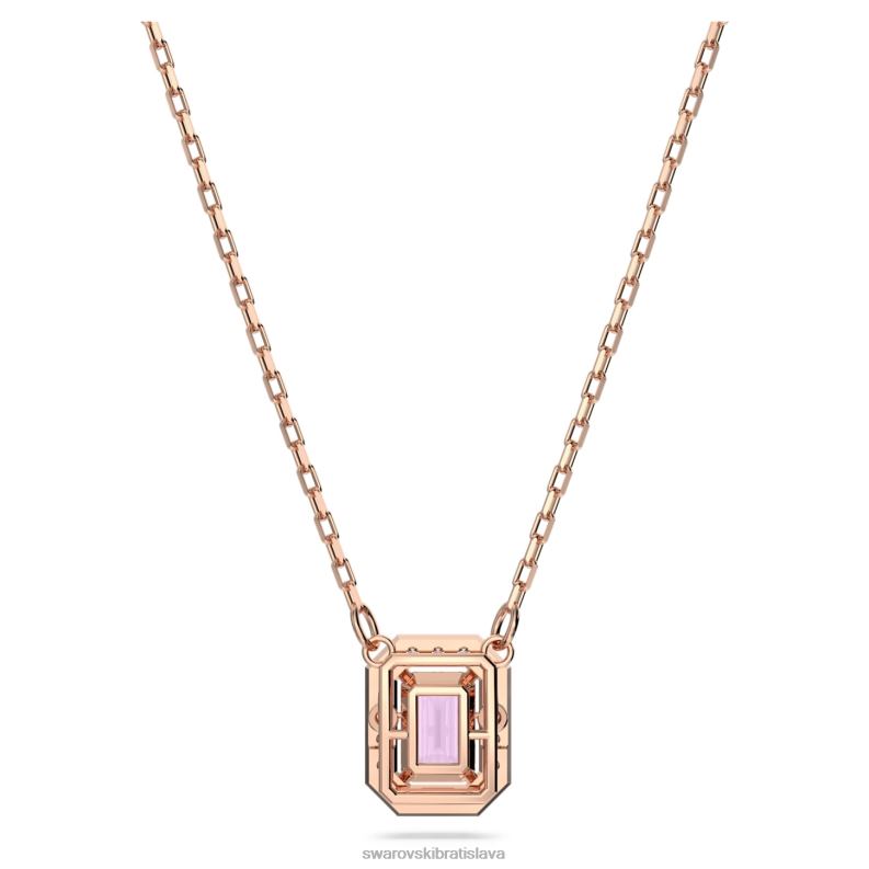 millenia náhrdelník osemhranného strihu fialová, pozlátená ružovým zlatom B8ZNT71 Swarovski šperky