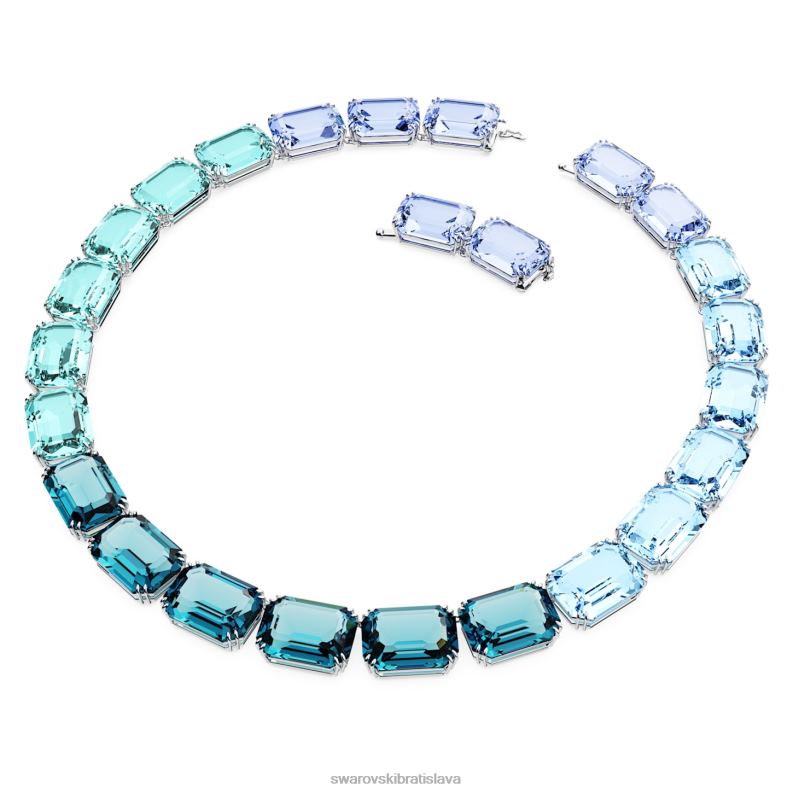 millenia náhrdelník osemhranného strihu modrá, rhodiovaná B8ZNT143 Swarovski šperky