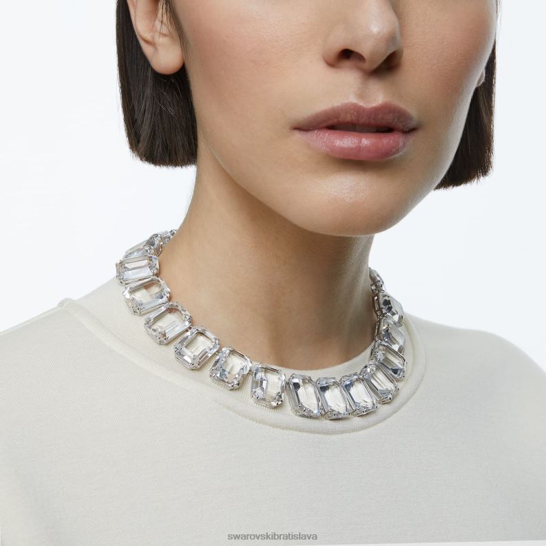 millenia náhrdelník osemhranného strihu nadrozmerné kryštály, biele, rhodiované B8ZNT134 Swarovski šperky