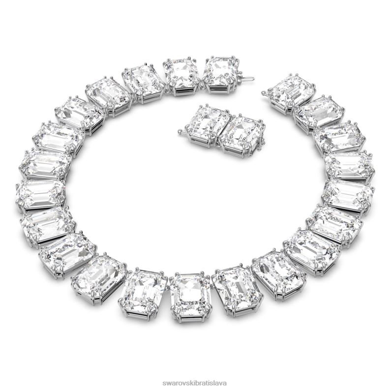 millenia náhrdelník osemhranného strihu nadrozmerné kryštály, biele, rhodiované B8ZNT134 Swarovski šperky