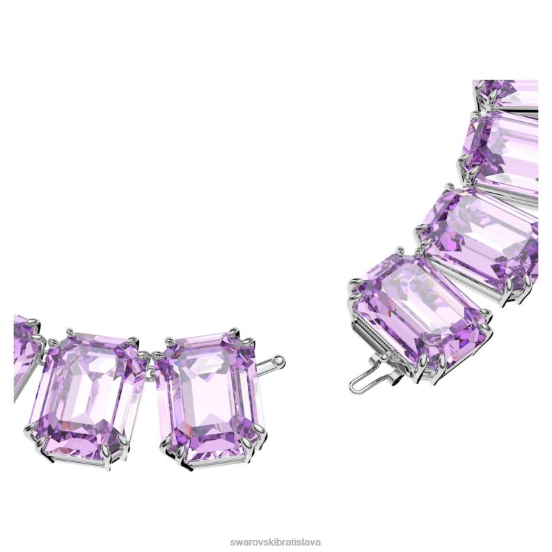 millenia náhrdelník osemhranného strihu nadrozmerné kryštály, fialové, rhodiované B8ZNT144 Swarovski šperky