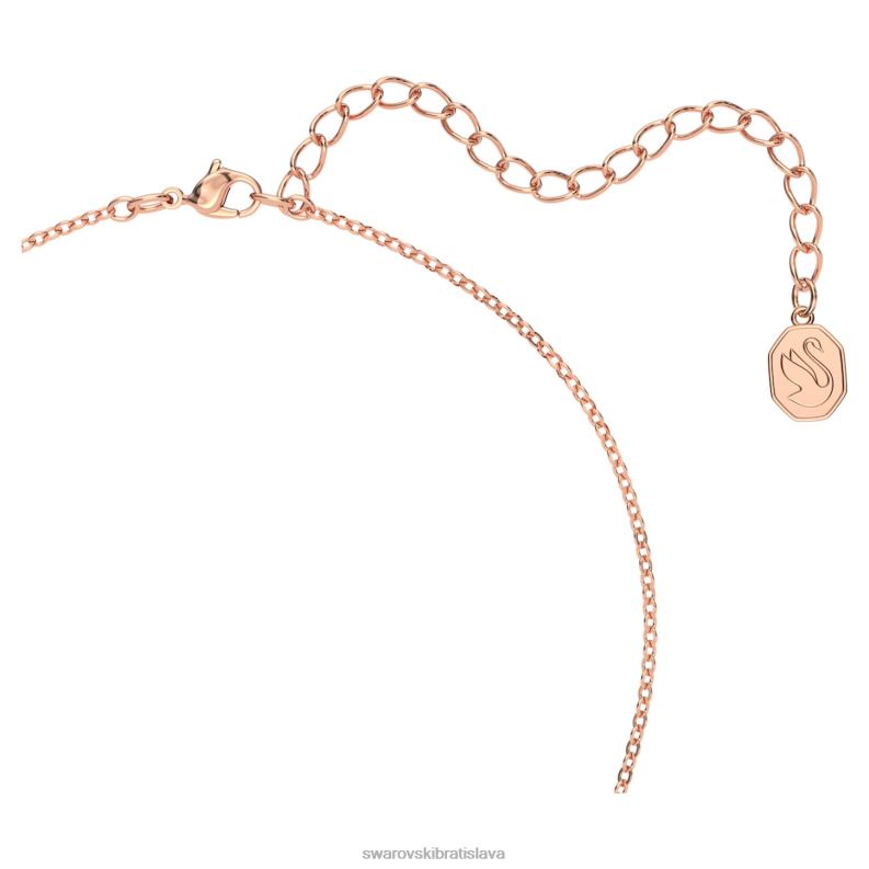 millenia náhrdelník osemhranného strihu ružové, pozlátené ružovým zlatom B8ZNT45 Swarovski šperky
