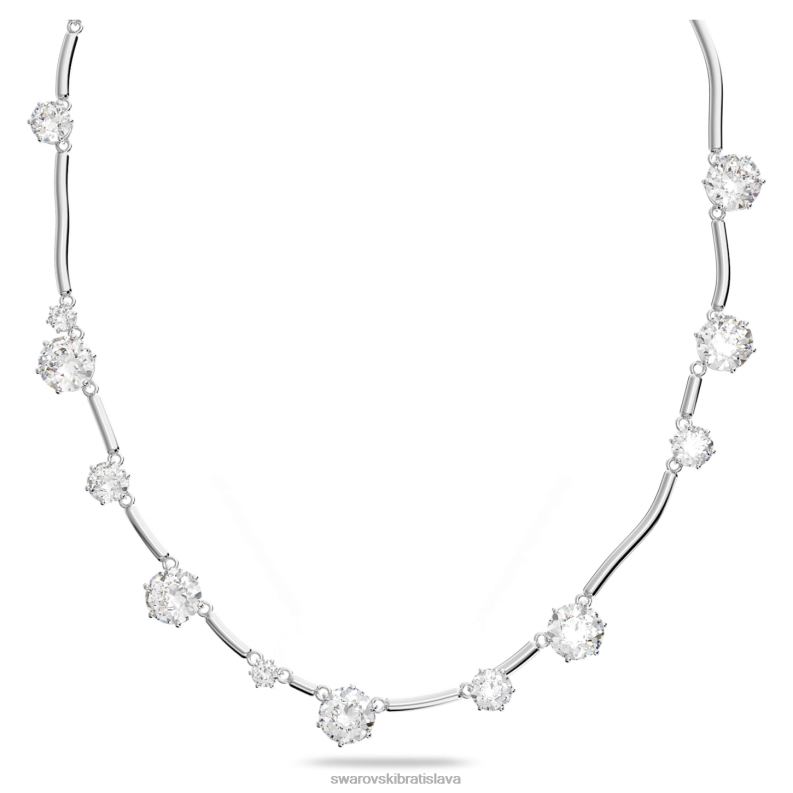 náhrdelník constella zmiešané kruhové výbrusy, biele, rhodiované B8ZNT77 Swarovski šperky