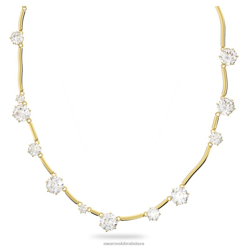 náhrdelník constella zmiešané okrúhle výbrusy, biele, pozlátené B8ZNT99 Swarovski šperky