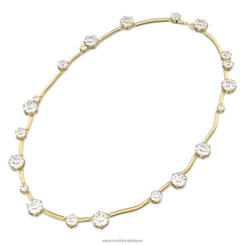 náhrdelník constella zmiešané okrúhle výbrusy, biele, pozlátené B8ZNT99 Swarovski šperky