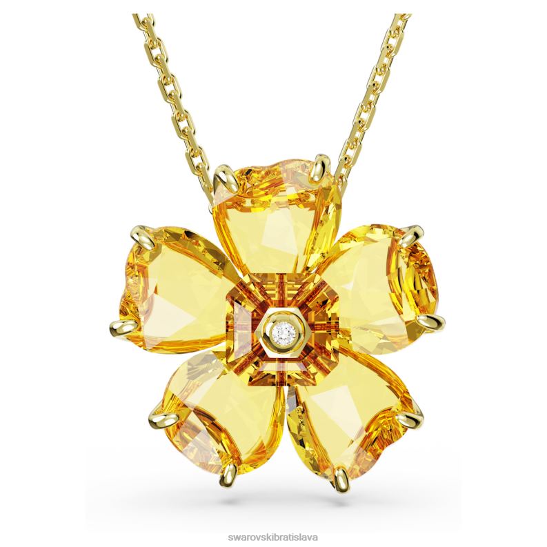 náhrdelník florere kvet, žltý, pozlátený B8ZNT84 Swarovski šperky