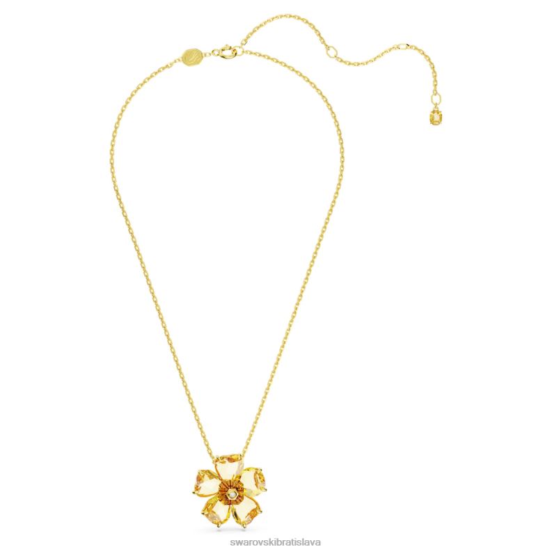 náhrdelník florere kvet, žltý, pozlátený B8ZNT84 Swarovski šperky