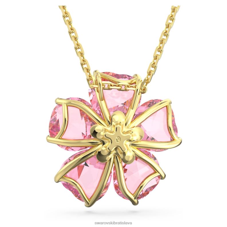 náhrdelník florere kvet, ružový, pozlátený B8ZNT69 Swarovski šperky