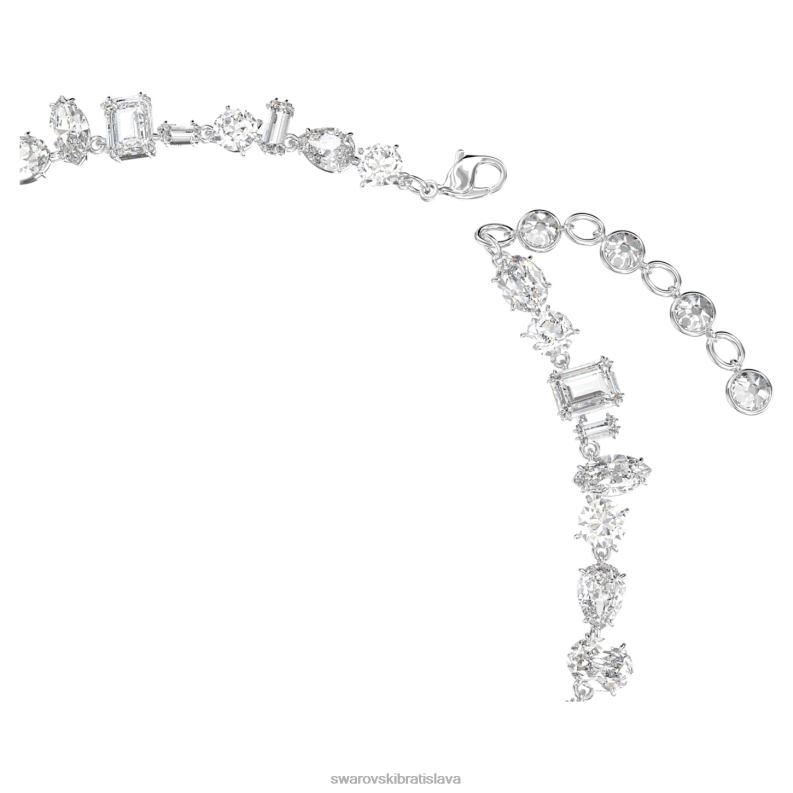 náhrdelník gema zmiešané rezy, biele, rhodiované B8ZNT19 Swarovski šperky