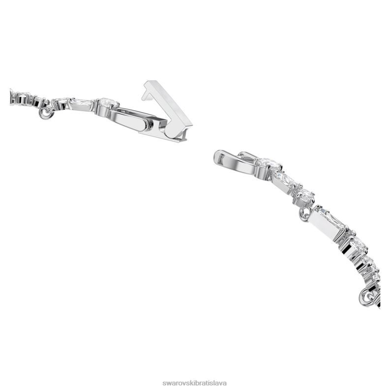 náhrdelník gema zmiešané rezy, kvet, biela, rhodiované B8ZNT20 Swarovski šperky