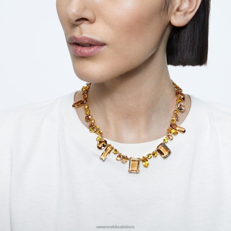 náhrdelník gema zmiešané strihy, viacfarebné, pozlátené B8ZNT152 Swarovski šperky