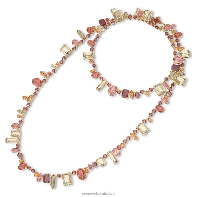 náhrdelník gema zmiešané strihy, viacfarebné, pozlátené B8ZNT92 Swarovski šperky