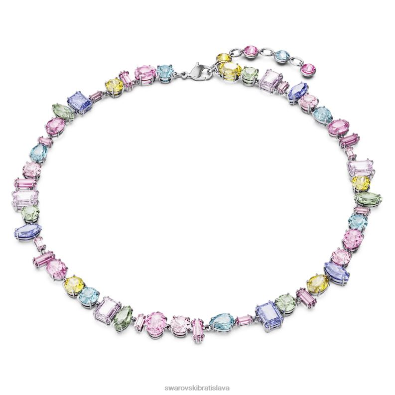 náhrdelník gema zmiešané strihy, viacfarebné, rhodiované B8ZNT113 Swarovski šperky