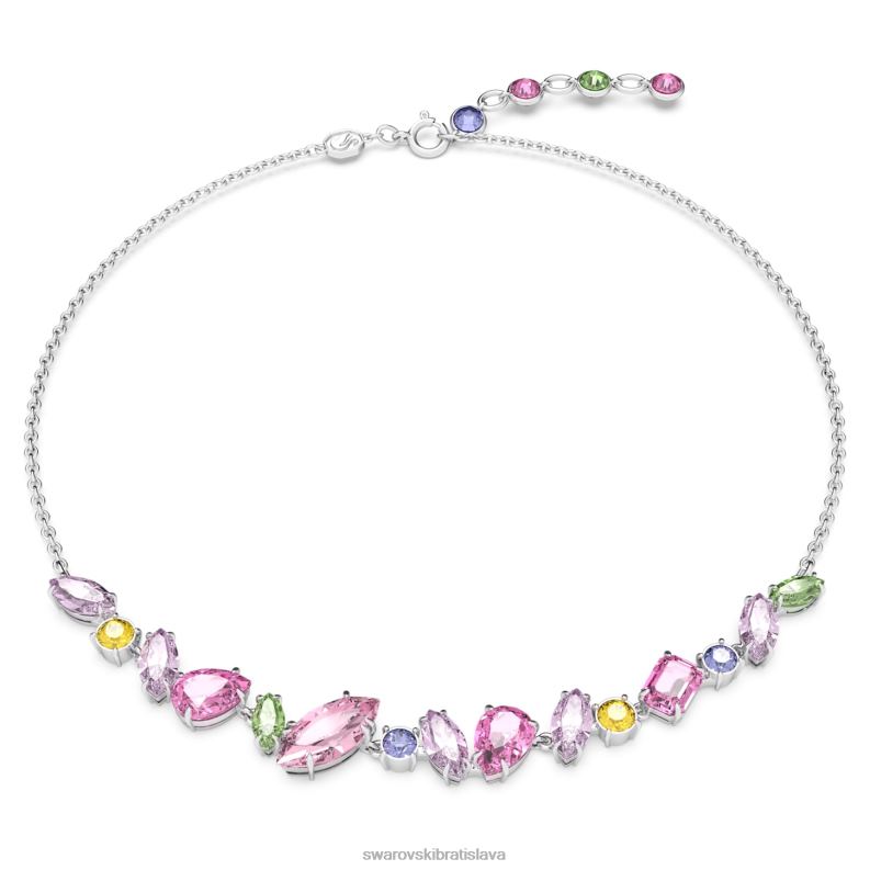 náhrdelník gema zmiešané strihy, viacfarebné, rhodiované B8ZNT4 Swarovski šperky