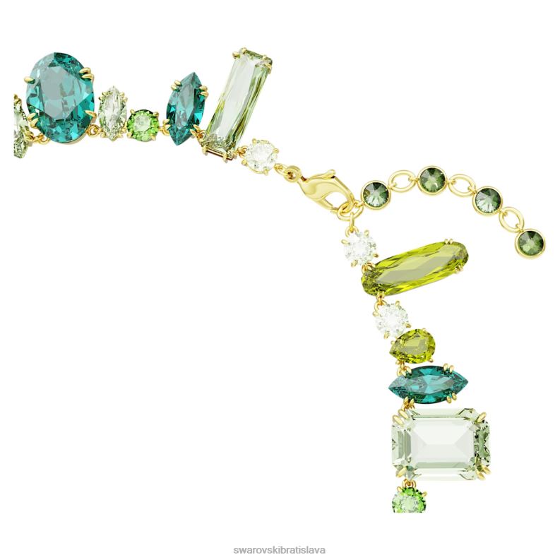 náhrdelník gema zmiešané strihy, zelené, pozlátené B8ZNT133 Swarovski šperky