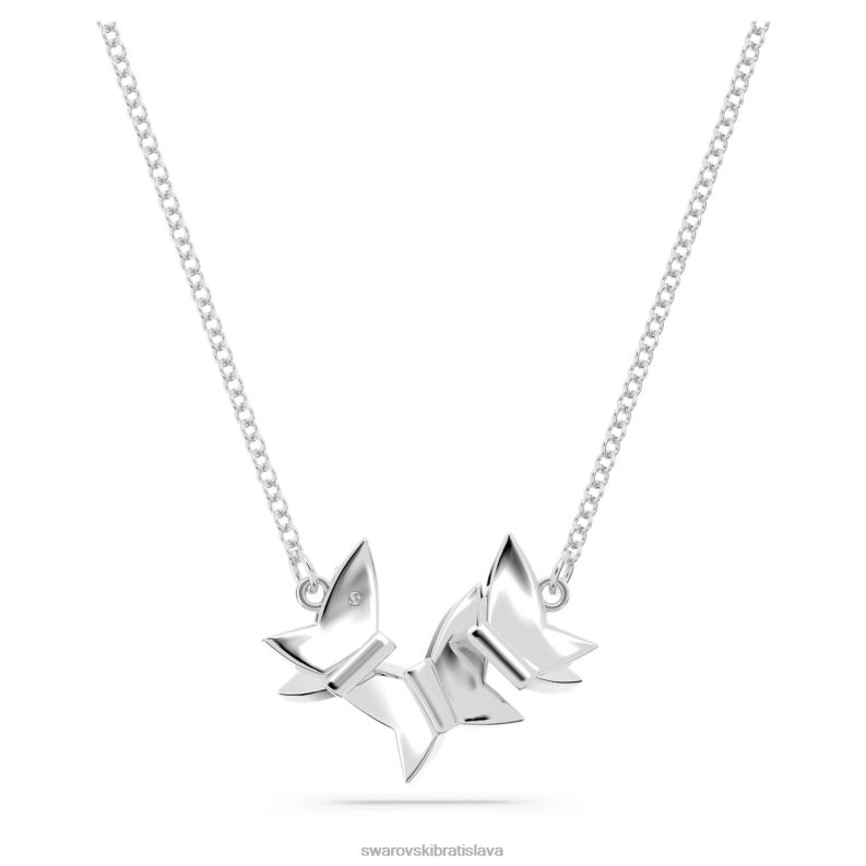 náhrdelník lilia motýľ, modrá, rhodiovaná B8ZNT16 Swarovski šperky