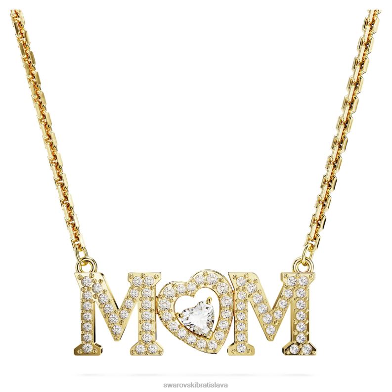 náhrdelník na deň matiek srdce, biele, pozlátené B8ZNT243 Swarovski šperky