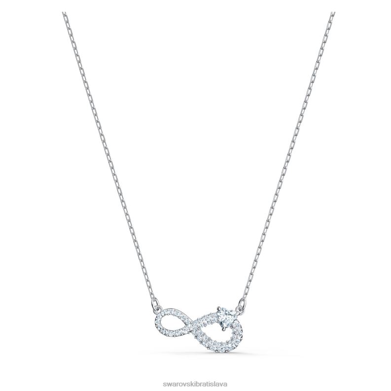 náhrdelník nekonečna infinity, biele, rhodiované B8ZNT75 Swarovski šperky