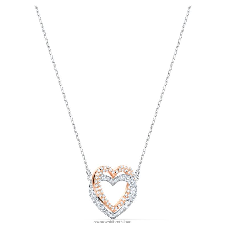 náhrdelník nekonečna srdce, biela, povrchová úprava zmiešaný kov B8ZNT76 Swarovski šperky