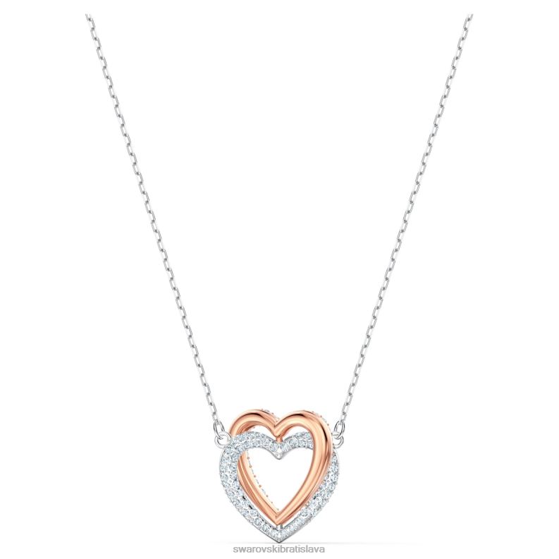 náhrdelník nekonečna srdce, biela, povrchová úprava zmiešaný kov B8ZNT76 Swarovski šperky