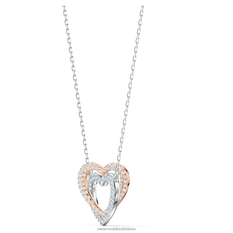 náhrdelník nekonečna srdce, biela, povrchová úprava zmiešaný kov B8ZNT76 Swarovski šperky