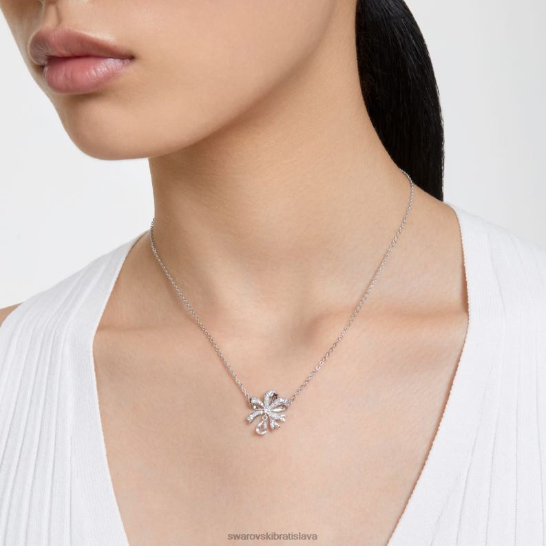 náhrdelník volta mašlička, biela, rhodiovaná B8ZNT258 Swarovski šperky