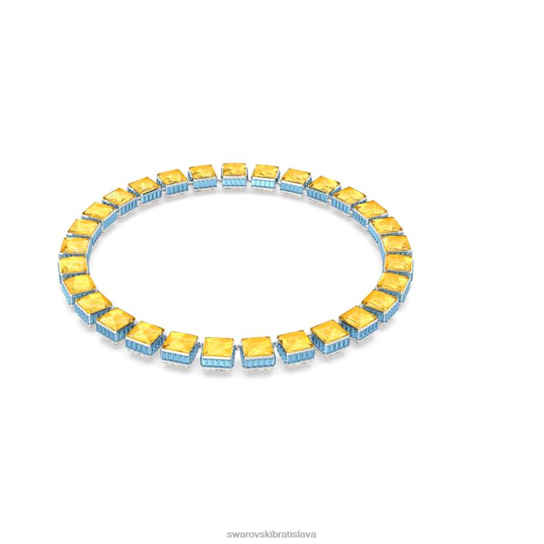 orbita náhrdelník magnetické zatváranie, štvorcový strih, viacfarebné, rhodiované B8ZNT130 Swarovski šperky