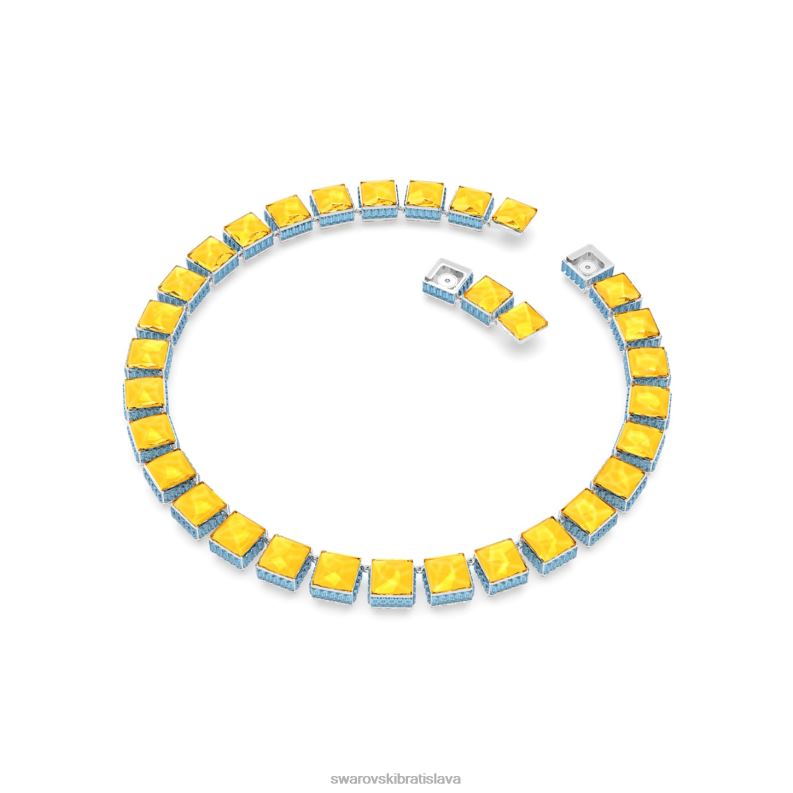 orbita náhrdelník magnetické zatváranie, štvorcový strih, viacfarebné, rhodiované B8ZNT130 Swarovski šperky